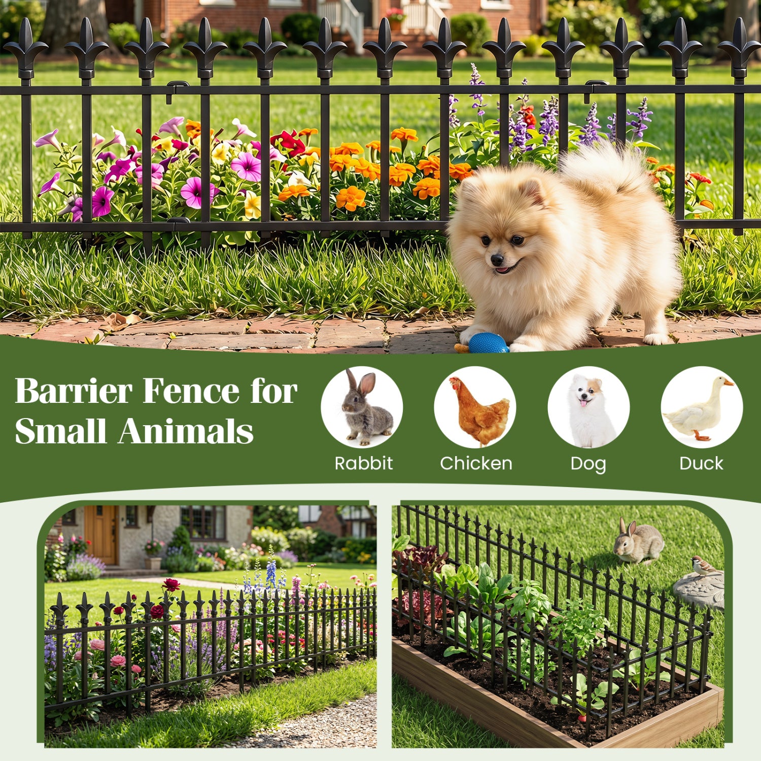 5-Pack/10-Pack Decorative Metal Garden Fence No Dig Landscape Fencing for Lawn-M Decorative Fencing & Flooring at Gallery Canada