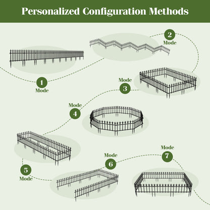 5-Pack/10-Pack Decorative Metal Garden Fence No Dig Landscape Fencing for Lawn-M Decorative Fencing & Flooring at Gallery Canada