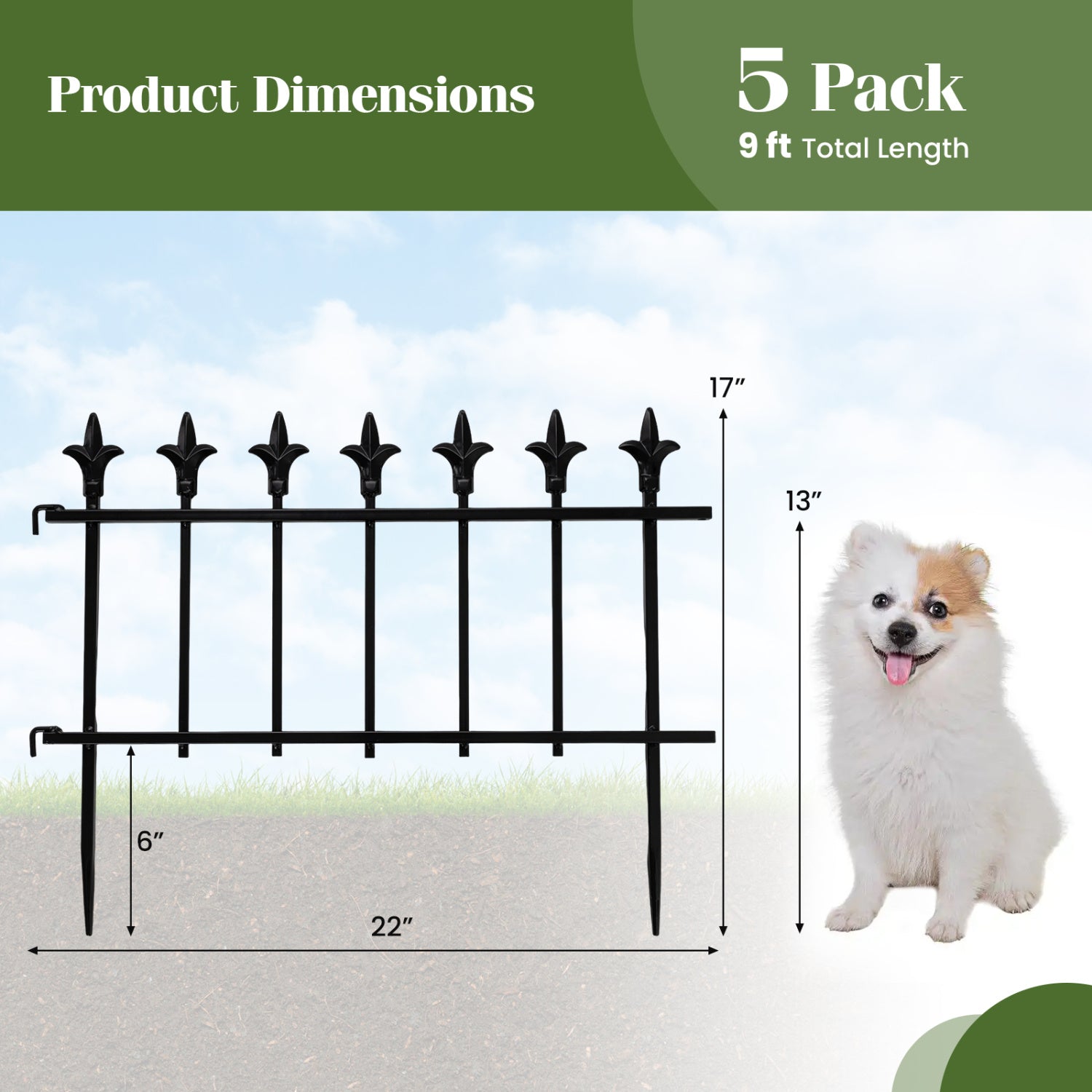 5-Pack/10-Pack Decorative Metal Garden Fence No Dig Landscape Fencing for Lawn-S Decorative Fencing & Flooring at Gallery Canada