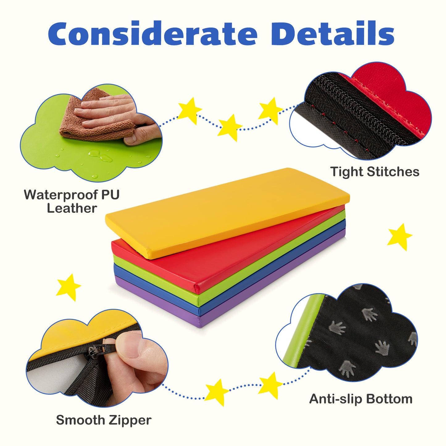 5 Pack 2 Inch Toddler Thick Rainbow Rest Nap Mats Yoga & Gym Mats at Gallery Canada