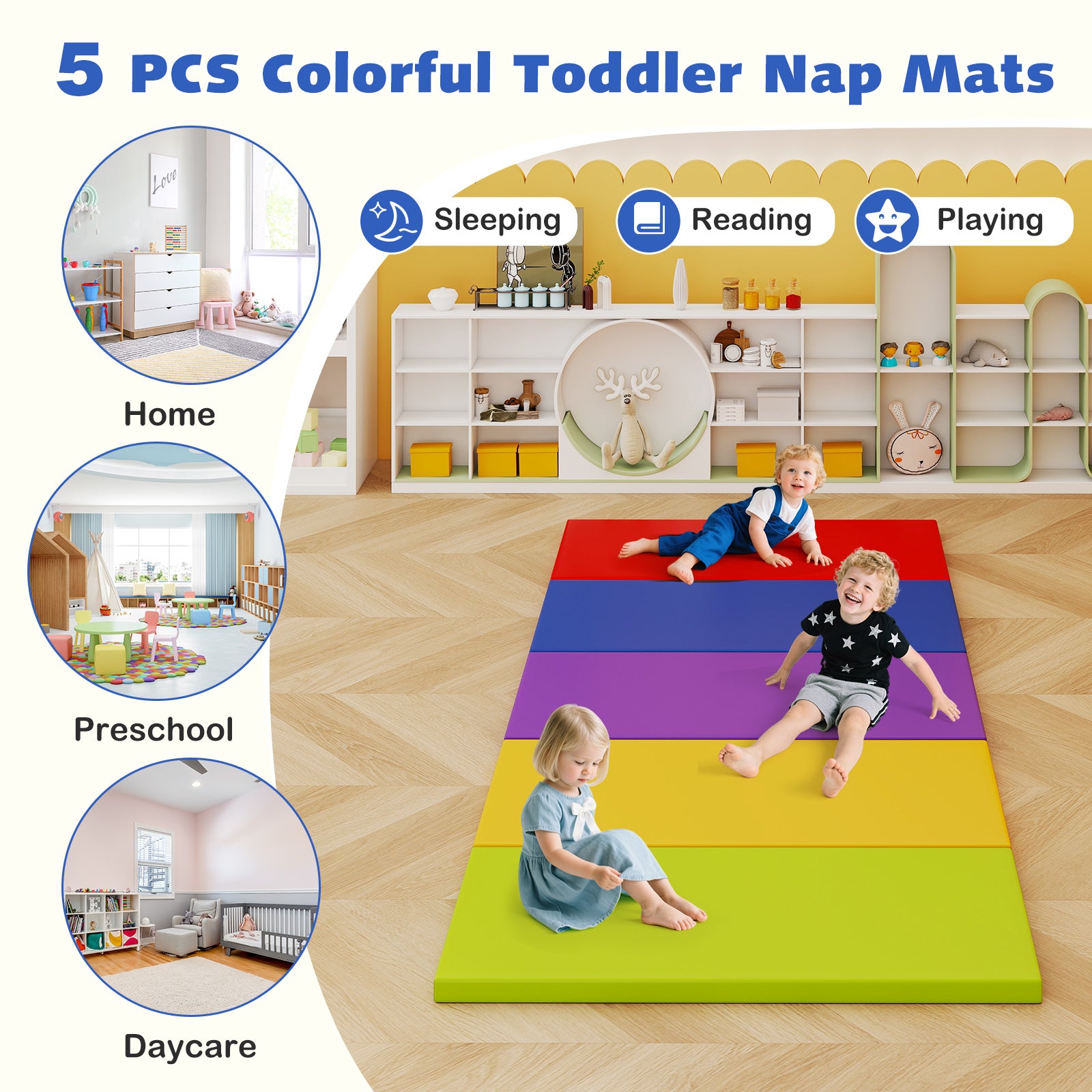 5 Pack 2 Inch Toddler Thick Rainbow Rest Nap Mats Yoga & Gym Mats at Gallery Canada