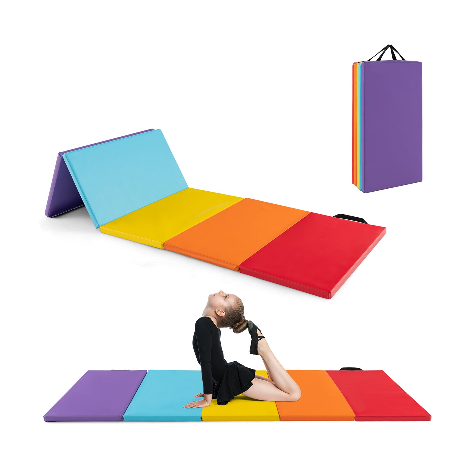 5-Panel Folding Gymnastics Mat for Kids, Red Yoga & Gym Mats Red at Gallery Canada
