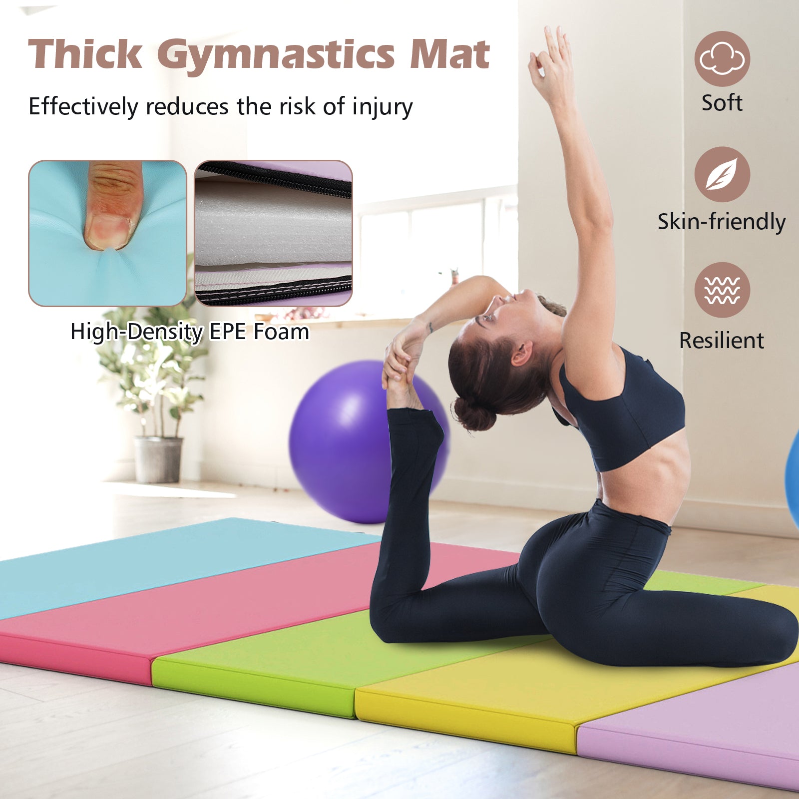 5-Panel Folding Gymnastics Mat for Kids, Green Yoga & Gym Mats at Gallery Canada
