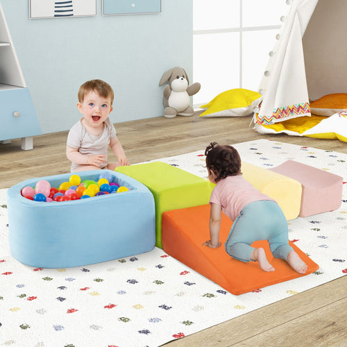 5-Piece Climb And Crawl Playset With Ball Pit, Multicolor