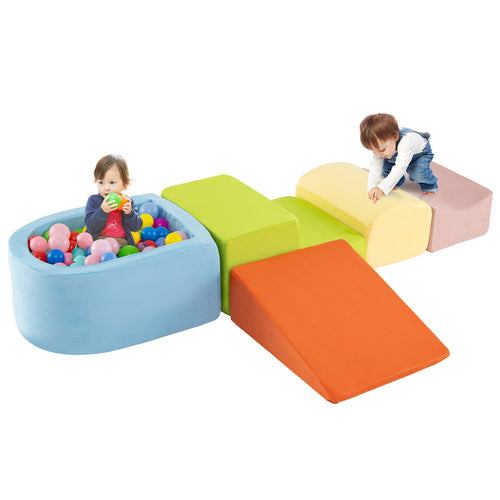 5-Piece Climb And Crawl Playset With Ball Pit, Multicolor