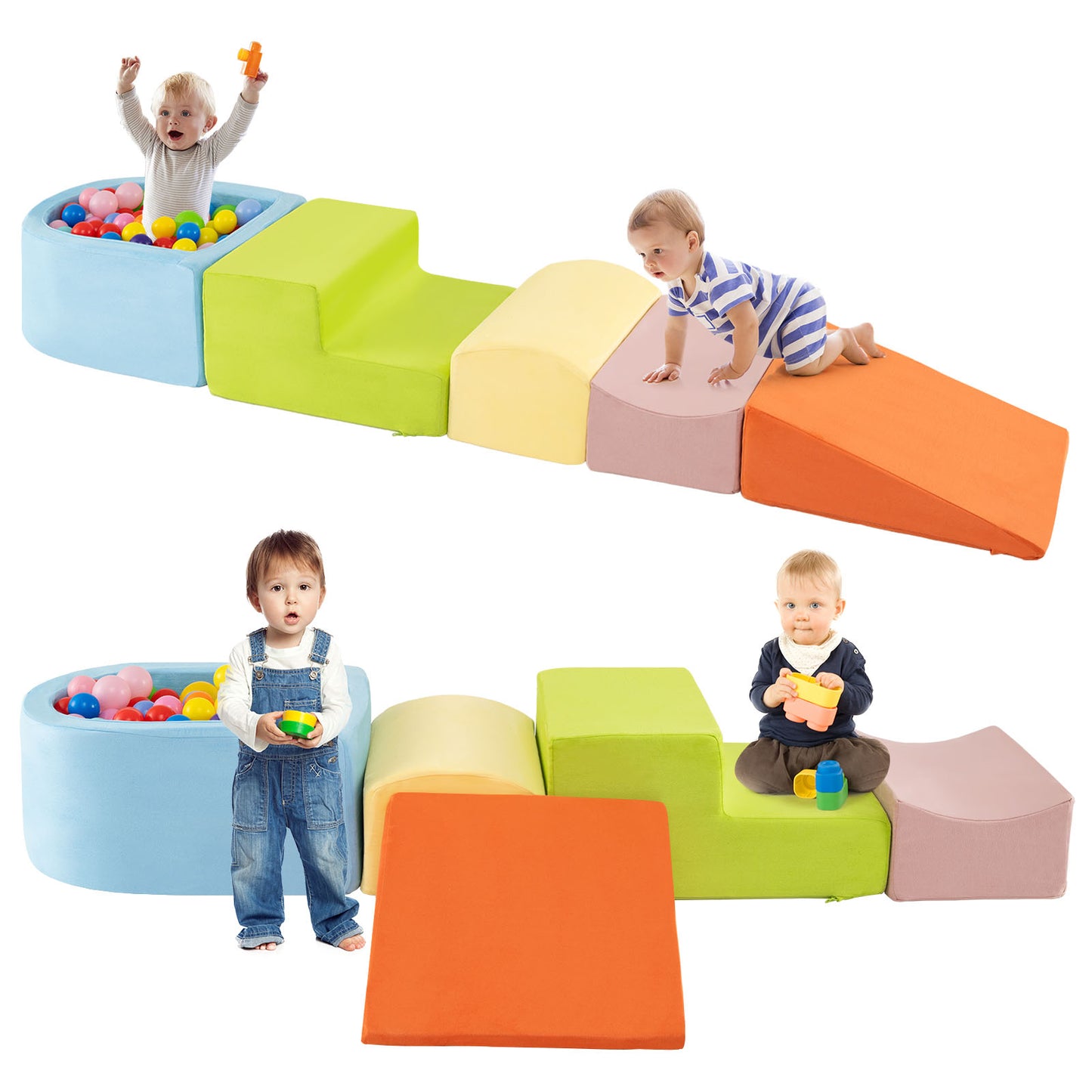 5-Piece Climb And Crawl Playset With Ball Pit, Multicolor Climbers & Slides at Gallery Canada