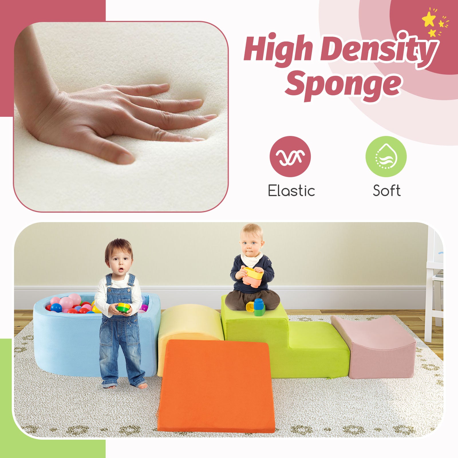 5-Piece Climb And Crawl Playset With Ball Pit, Multicolor Climbers & Slides at Gallery Canada