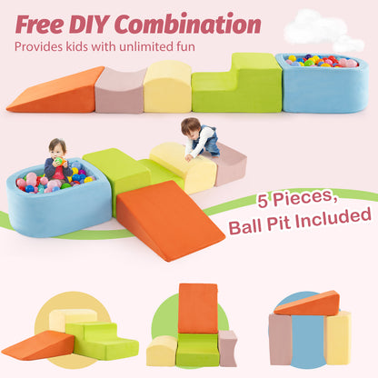 5-Piece Climb And Crawl Playset With Ball Pit, Multicolor Climbers & Slides at Gallery Canada