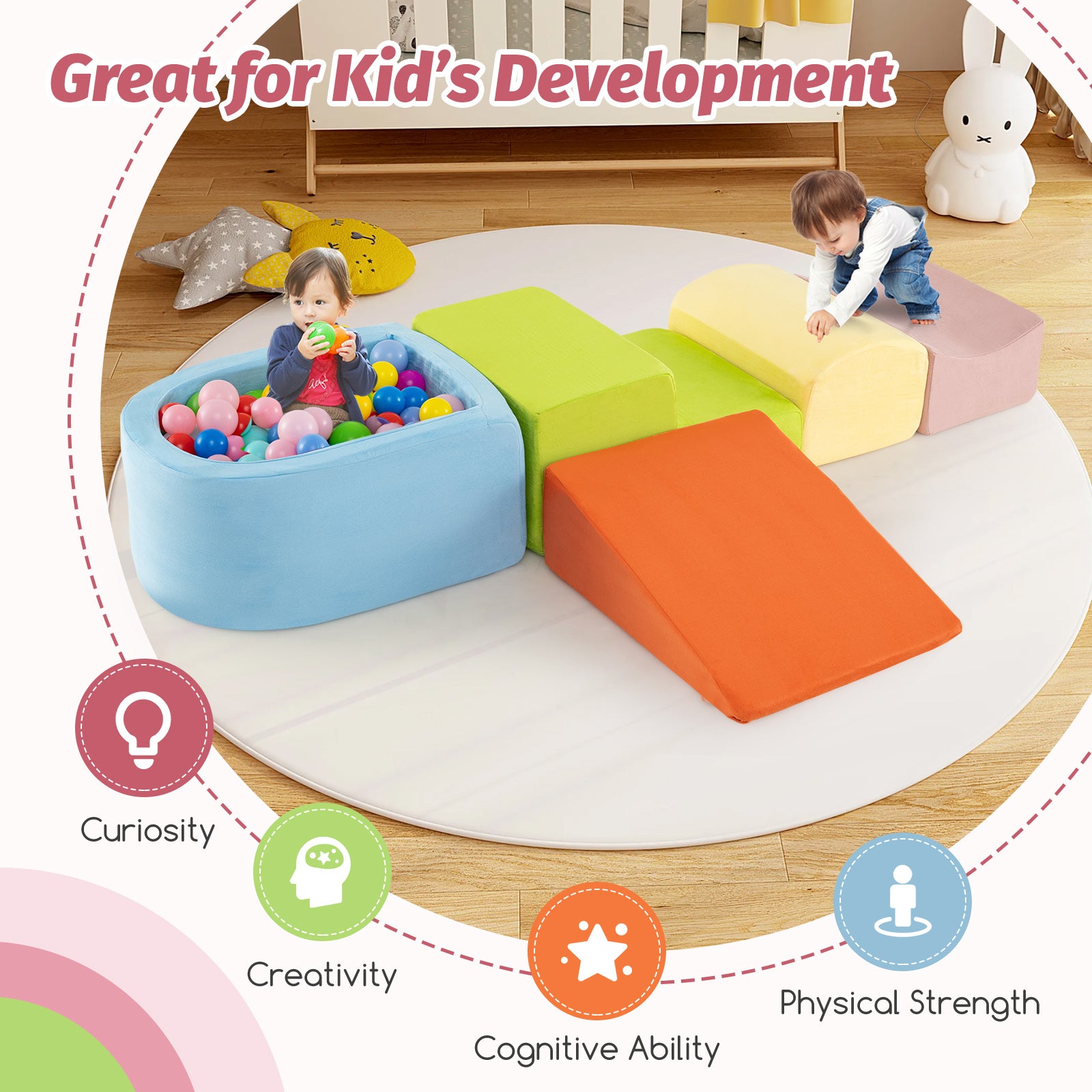 5-Piece Climb And Crawl Playset With Ball Pit, Multicolor Climbers & Slides at Gallery Canada