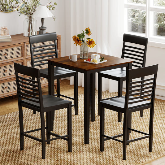 5-Piece Counter-Height Dining Table Set with Rubber Wood Frame and Footrest Dining Room Sets Options at Gallery Canada