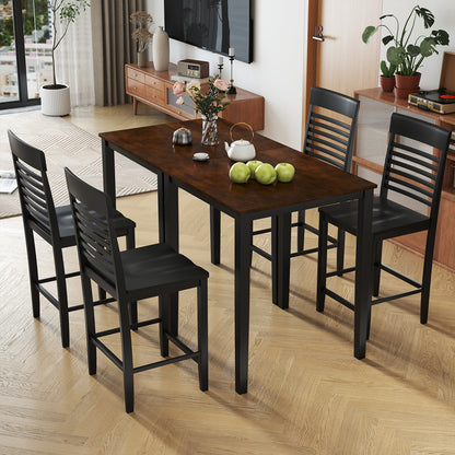 5-Piece Counter-Height Dining Table Set with Rubber Wood Frame and Footrest Dining Room Sets at Gallery Canada