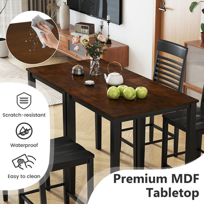 5-Piece Counter-Height Dining Table Set with Rubber Wood Frame and Footrest Dining Room Sets at Gallery Canada