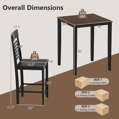 5-Piece Counter-Height Dining Table Set with Rubber Wood Frame and Footrest Dining Room Sets at Gallery Canada
