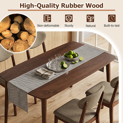 Ensemble de salle à manger de 5 pièces, table rectangulaire, chaises en tissu, beige