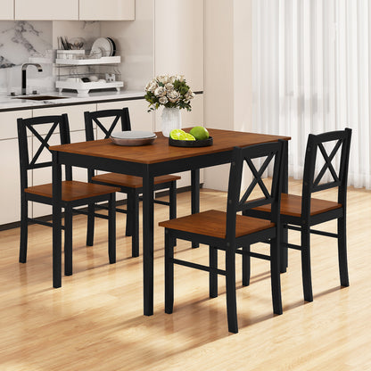 5 Piece Dining Table Set with Rectangular Kitchen Table and 4 Chairs for 4 People, Coffee Dining Room Sets at Gallery Canada
