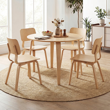 5 Piece Dining Set, 4 Padded Chairs, Rubber Wood Table, Natural Dining Room Sets at Gallery Canada