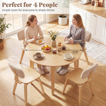 5 Piece Dining Set, 4 Padded Chairs, Rubber Wood Table, Natural Dining Room Sets at Gallery Canada