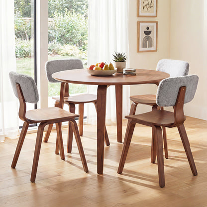 5 Piece Dining Set, 4 Padded Chairs, Rubber Wood Table, Gray Dining Room Sets at Gallery Canada