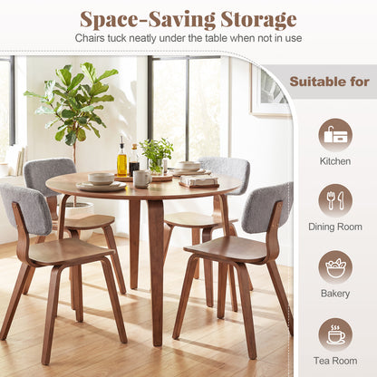 5 Piece Dining Set, 4 Padded Chairs, Rubber Wood Table, Gray Dining Room Sets at Gallery Canada