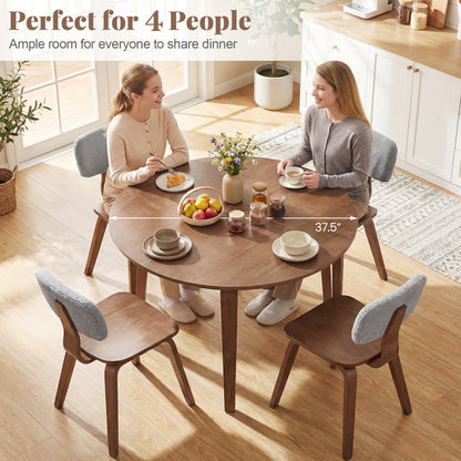 5 Piece Dining Set, 4 Padded Chairs, Rubber Wood Table, Gray Dining Room Sets at Gallery Canada