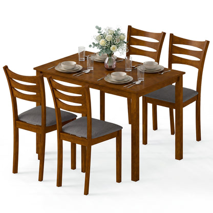5-Piece Dining Set, Linen Chairs, Rubber Wood Frame Dining Room Sets at Gallery Canada