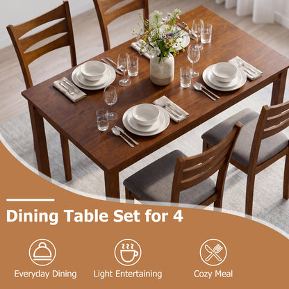 5-Piece Dining Set, Linen Chairs, Rubber Wood Frame Dining Room Sets at Gallery Canada