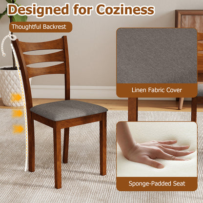 5-Piece Dining Set, Linen Chairs, Rubber Wood Frame Dining Room Sets at Gallery Canada