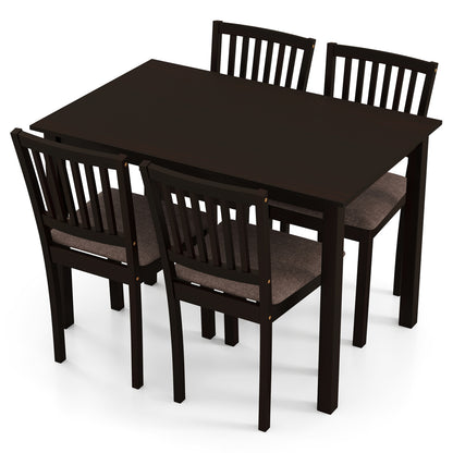 5-Piece Dining Set, Rectangular Table, 4 Upholstered Chairs, Dark Brown Dining Room Sets at Gallery Canada