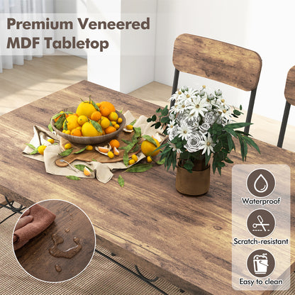 5-Piece Industrial Dining Table Set for 4 for Small Place Apartment, Brown Dining Room Sets at Gallery Canada