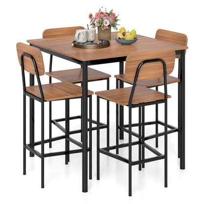 Industrial Dining Table Set, 5-Piece, Counter Height, Teak Dining Room Sets at Gallery Canada