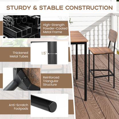 Industrial Dining Table Set, 5-Piece, Counter Height, Teak Dining Room Sets at Gallery Canada