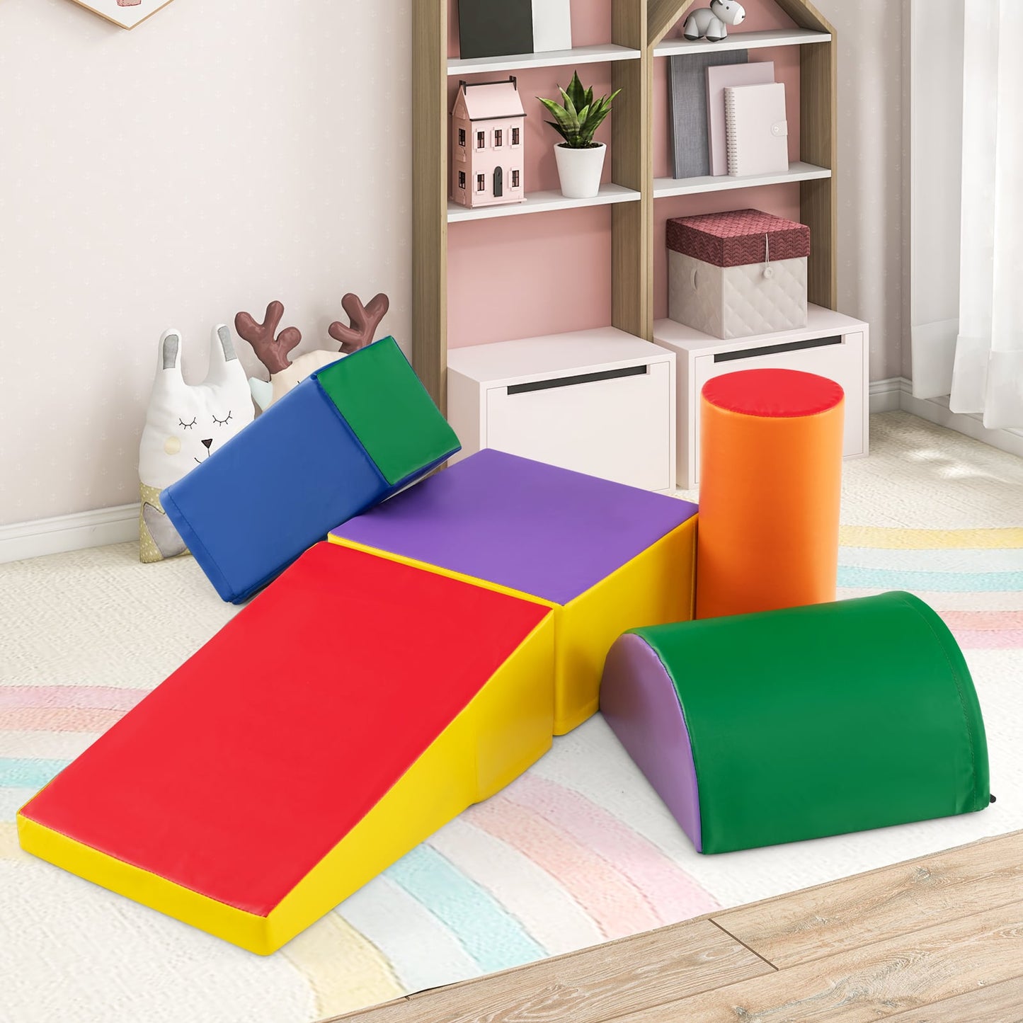 5-Piece Kids Climb & Crawl Activity Playset, Multicolor Climbers & Slides at Gallery Canada