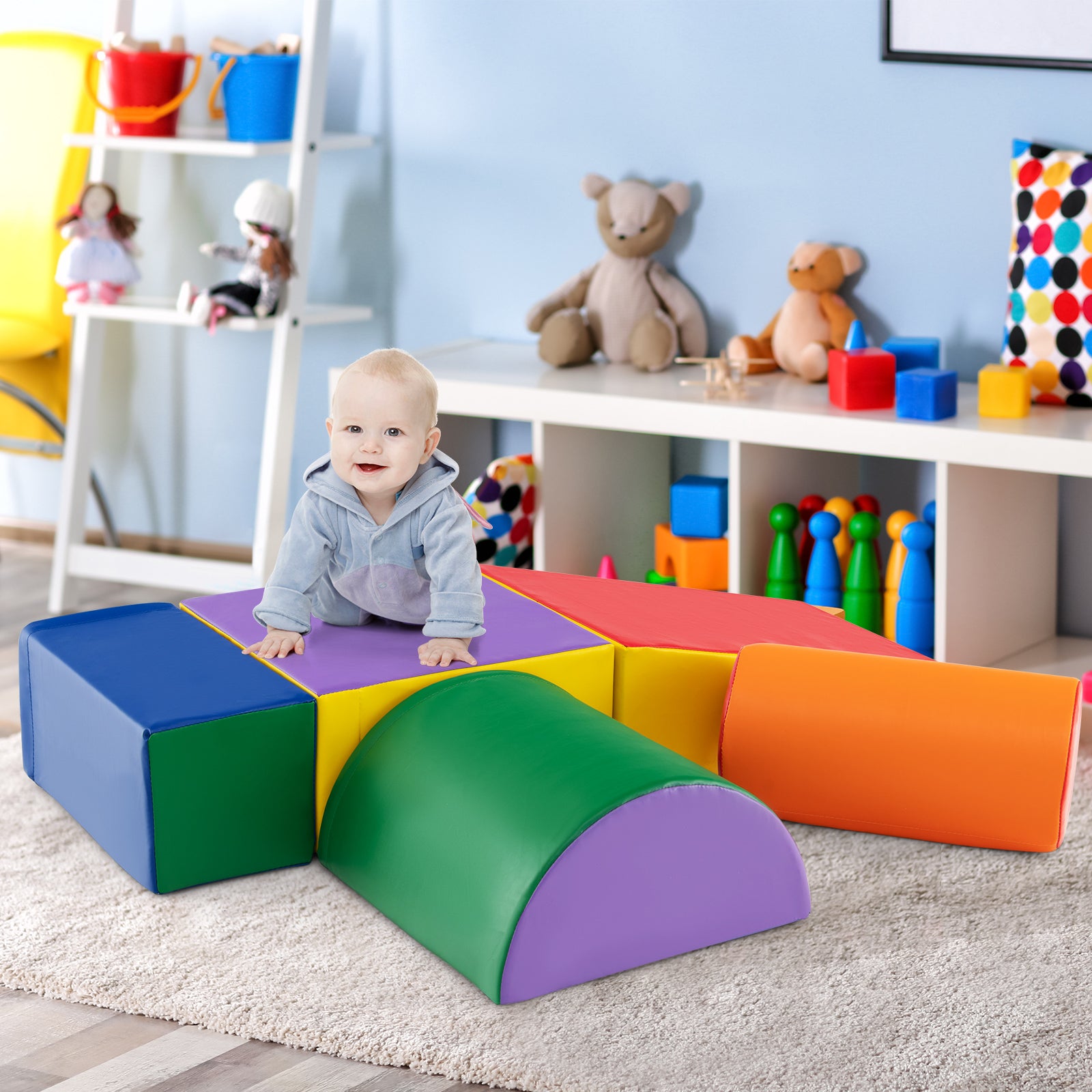 5-Piece Kids Climb & Crawl Activity Playset, Multicolor Climbers & Slides at Gallery Canada