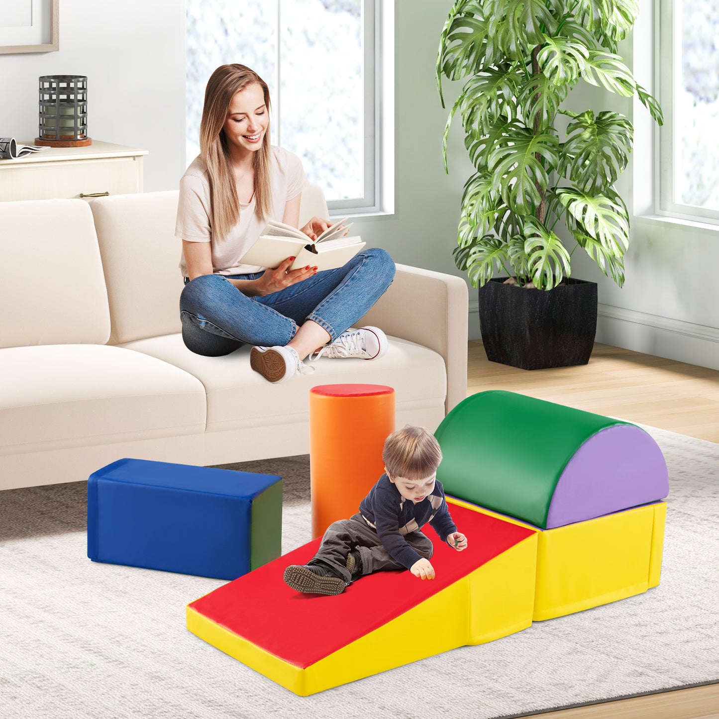 5-Piece Kids Climb & Crawl Activity Playset, Multicolor Climbers & Slides at Gallery Canada