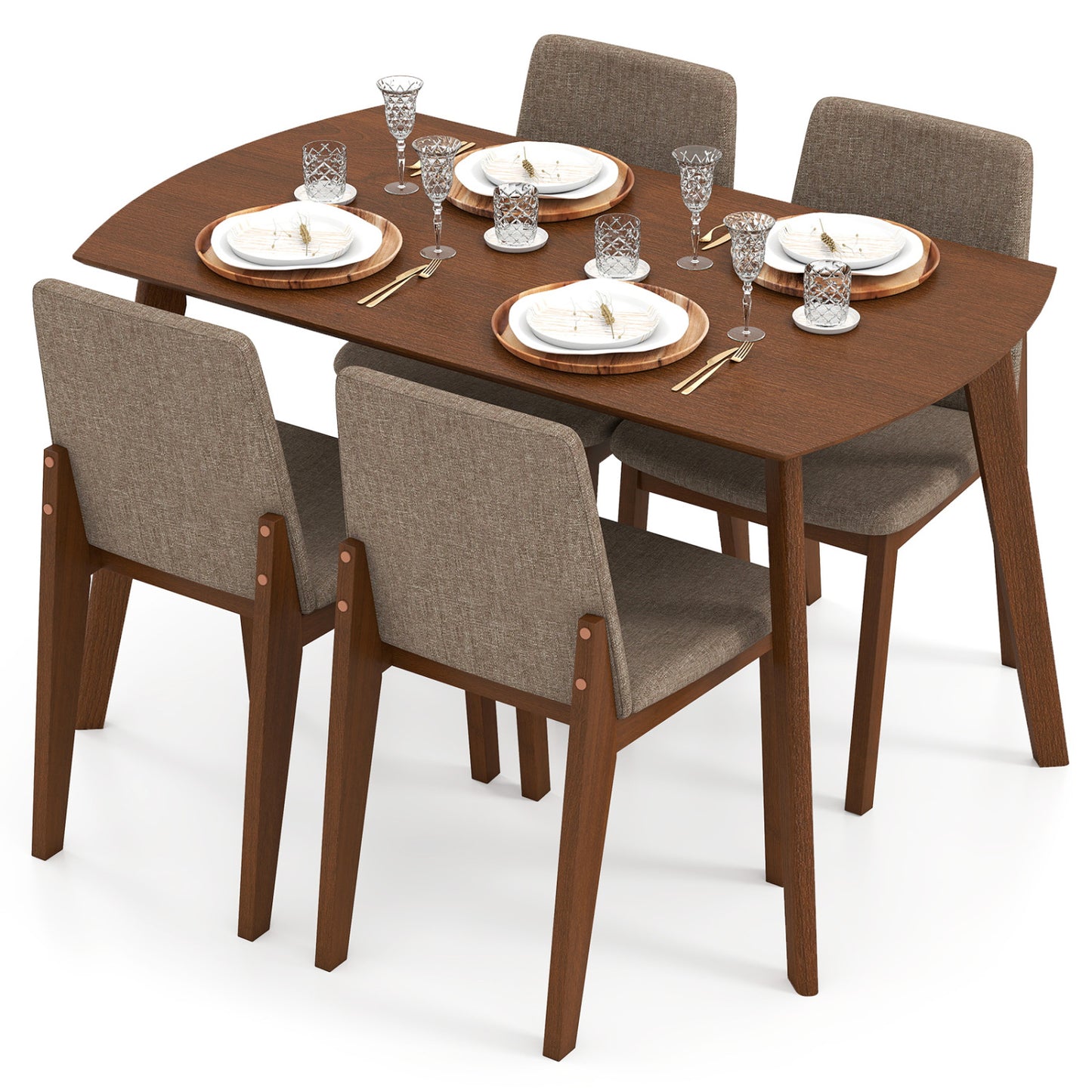 5-Piece Kitchen Table And Upholstered Chairs, Light Brown Dining Room Sets at Gallery Canada