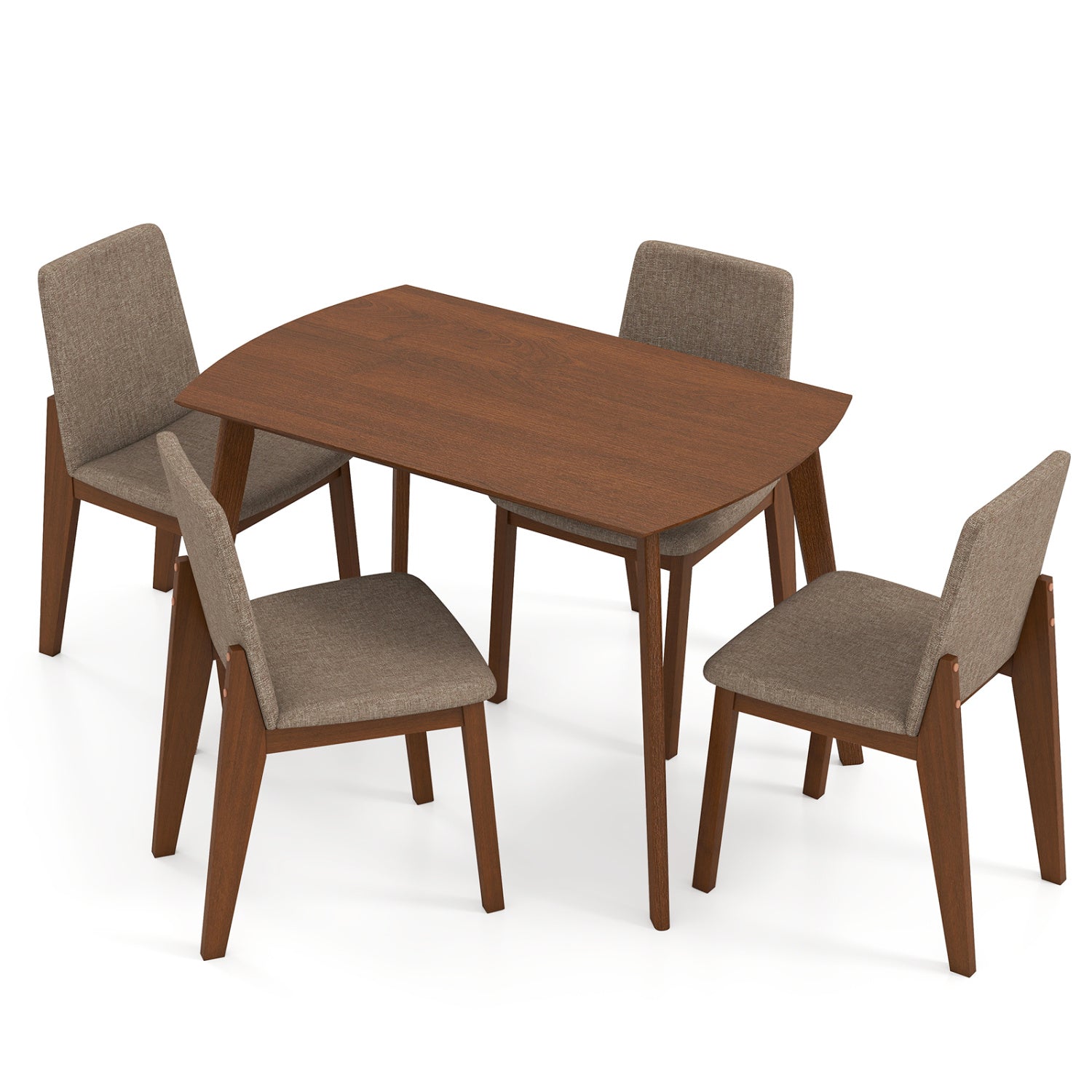 5-Piece Kitchen Table And Upholstered Chairs, Light Brown Dining Room Sets Light Brown at Gallery Canada