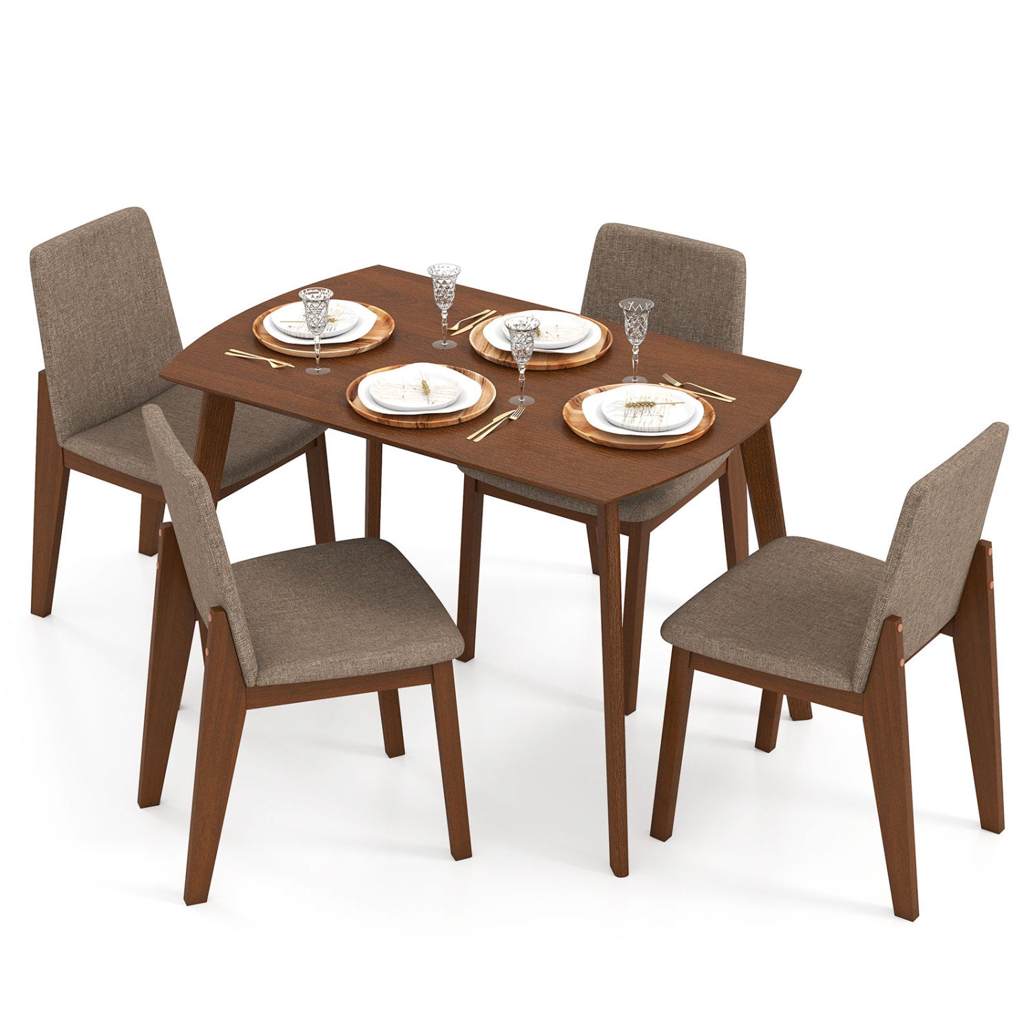 5-Piece Kitchen Table And Upholstered Chairs, Light Brown Dining Room Sets at Gallery Canada