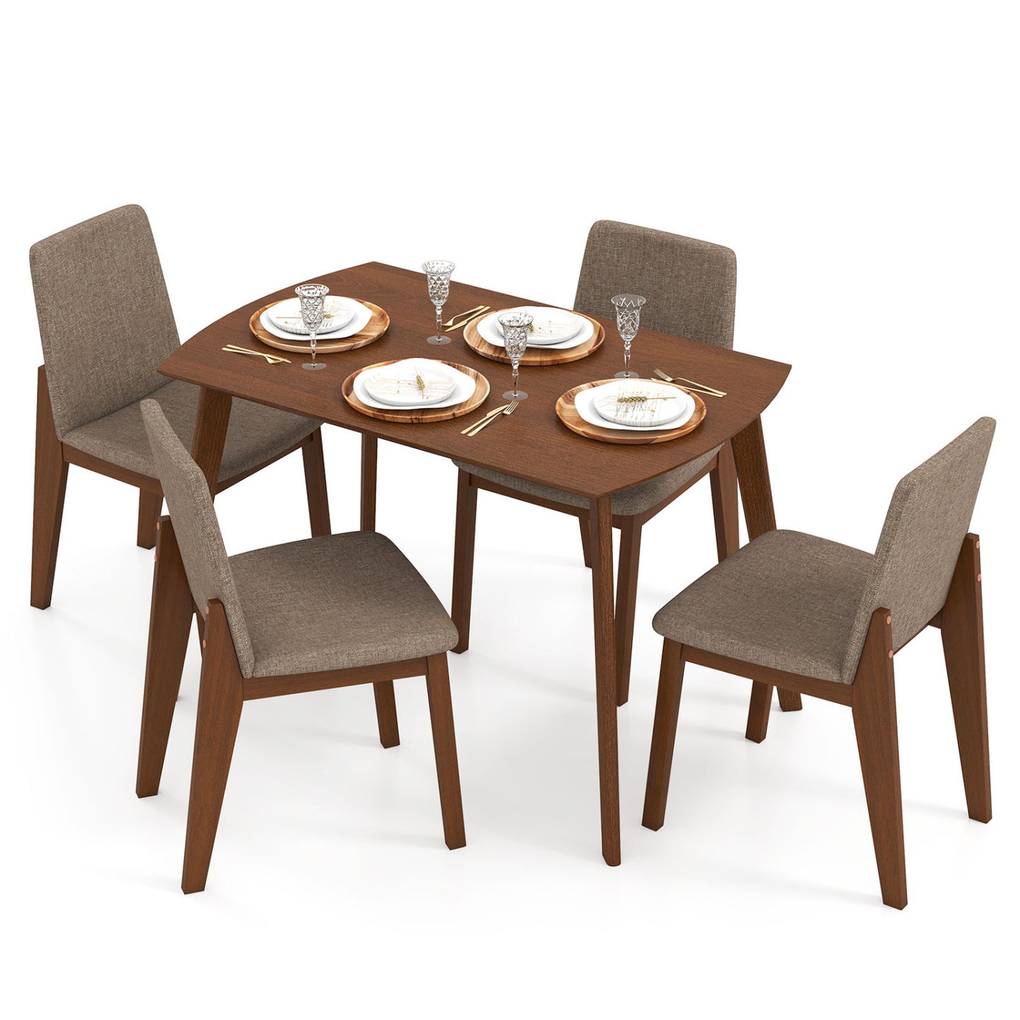 5-Piece Kitchen Table And Upholstered Chairs, Light Brown Dining Room Sets at Gallery Canada