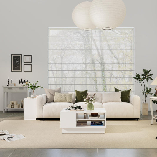 5-Piece Modern Living Room Furniture Set: Side table+Coffee table+Console table+Bookcase+Corner shelf, White Living Room White at Gallery Canada