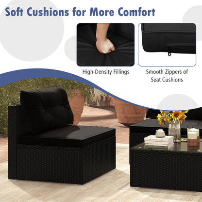5-Piece Outdoor Patio Furniture Set With Cushions, Coffee Table, Black Patio Conversation Sets at Gallery Canada
