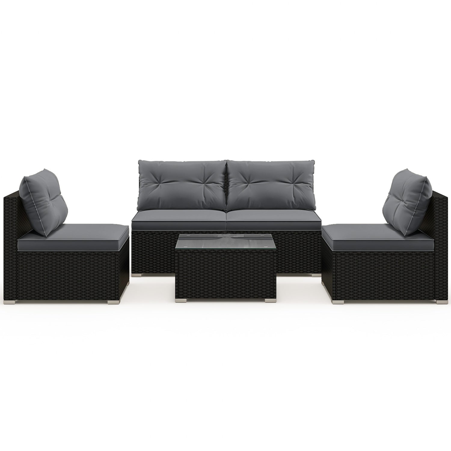 5-Piece Patio Furniture Set With Cushions, Coffee Table, Gray Patio Conversation Sets at Gallery Canada
