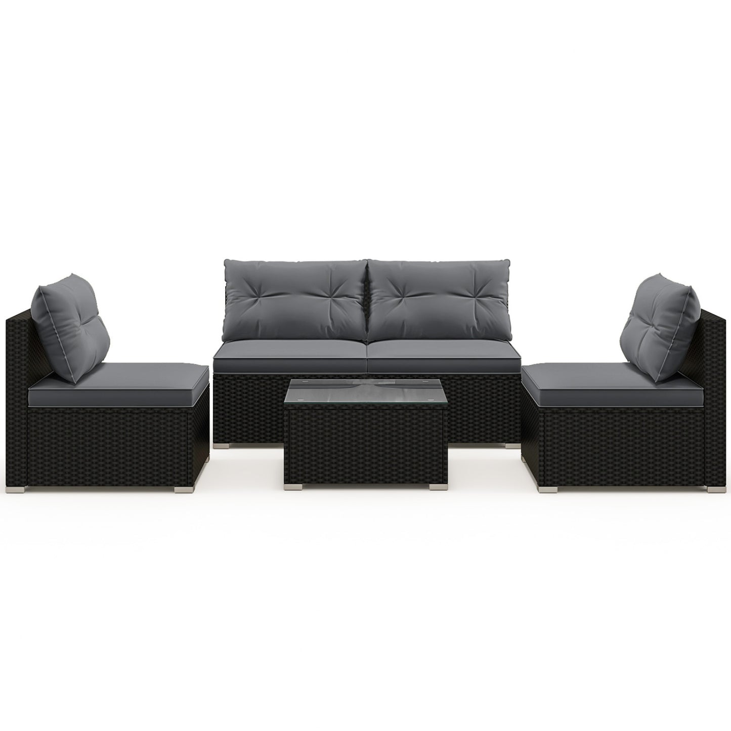 5-Piece Patio Furniture Set With Cushions, Coffee Table, Gray Patio Conversation Sets at Gallery Canada