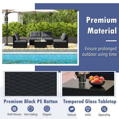 5-Piece Patio Furniture Set With Cushions, Coffee Table, Gray Patio Conversation Sets at Gallery Canada