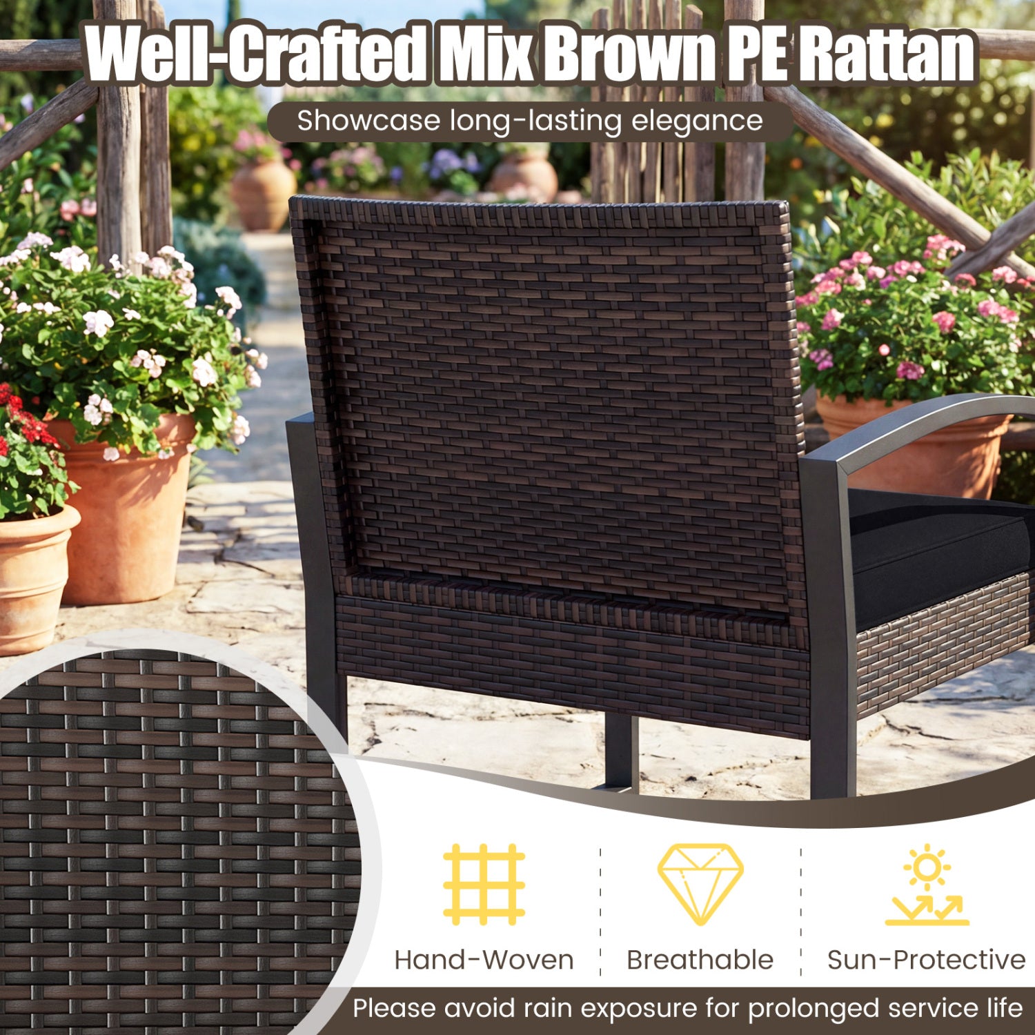 5-Piece Patio Set With 2 Ottomans, Tempered Glass Table, Black Patio Conversation Sets at Gallery Canada
