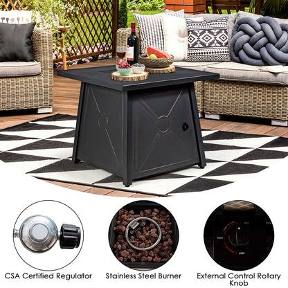 5 Piece Patio Set, 50000 BTU Propane Fire Pit Table, Black Patio Furniture Sets at Gallery Canada