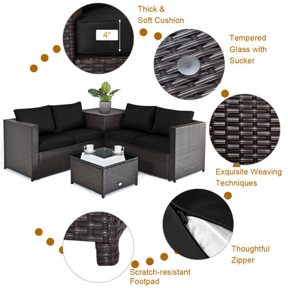 5 Piece Patio Set, 50000 BTU Propane Fire Pit Table, Black Patio Furniture Sets at Gallery Canada