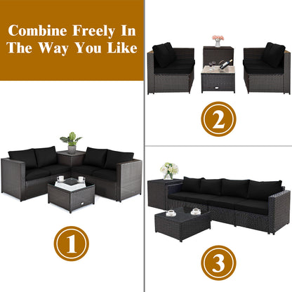 5 Piece Patio Set, 50000 BTU Propane Fire Pit Table, Black Patio Furniture Sets at Gallery Canada