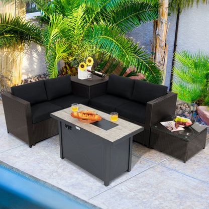 5-Piece Patio Set with Fire Pit Table, Black Patio Conversation Sets at Gallery Canada