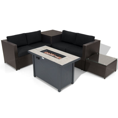 5-Piece Patio Set with Fire Pit Table, Black Patio Conversation Sets at Gallery Canada