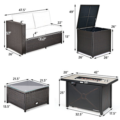 5-Piece Patio Set with Fire Pit Table, Black Patio Conversation Sets at Gallery Canada